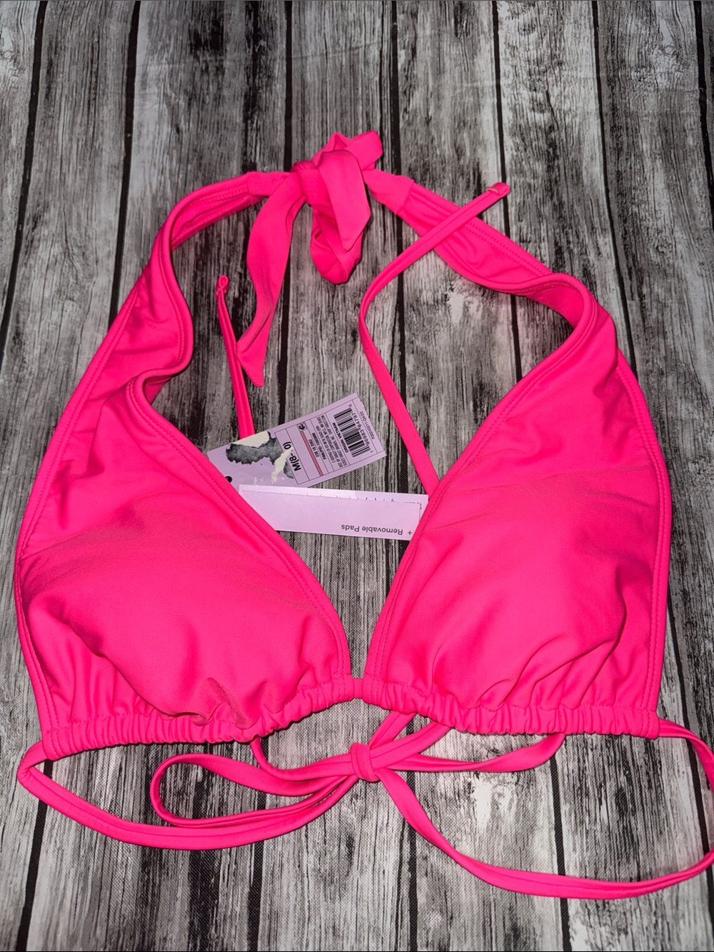 Wild Fable Women's Neon Pink Halter Bikini Top